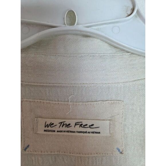 We the Free "Rockaway" Oversized Knit Ivory Button Down Blouse Medium - Picture 5 of 8